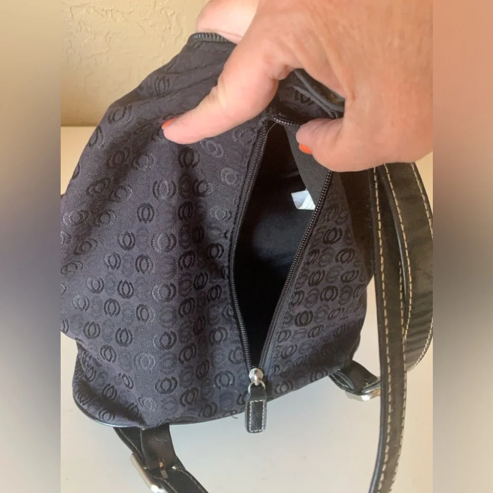 Black Fabric Slingback Backpack